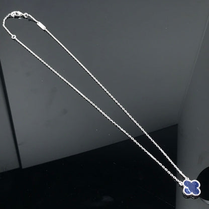 [⭐Luxery]CLOVER PIETERSITE SILVER LONG NECKLACE