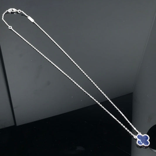 [⭐Luxery]CLOVER PIETERSITE SILVER LONG NECKLACE