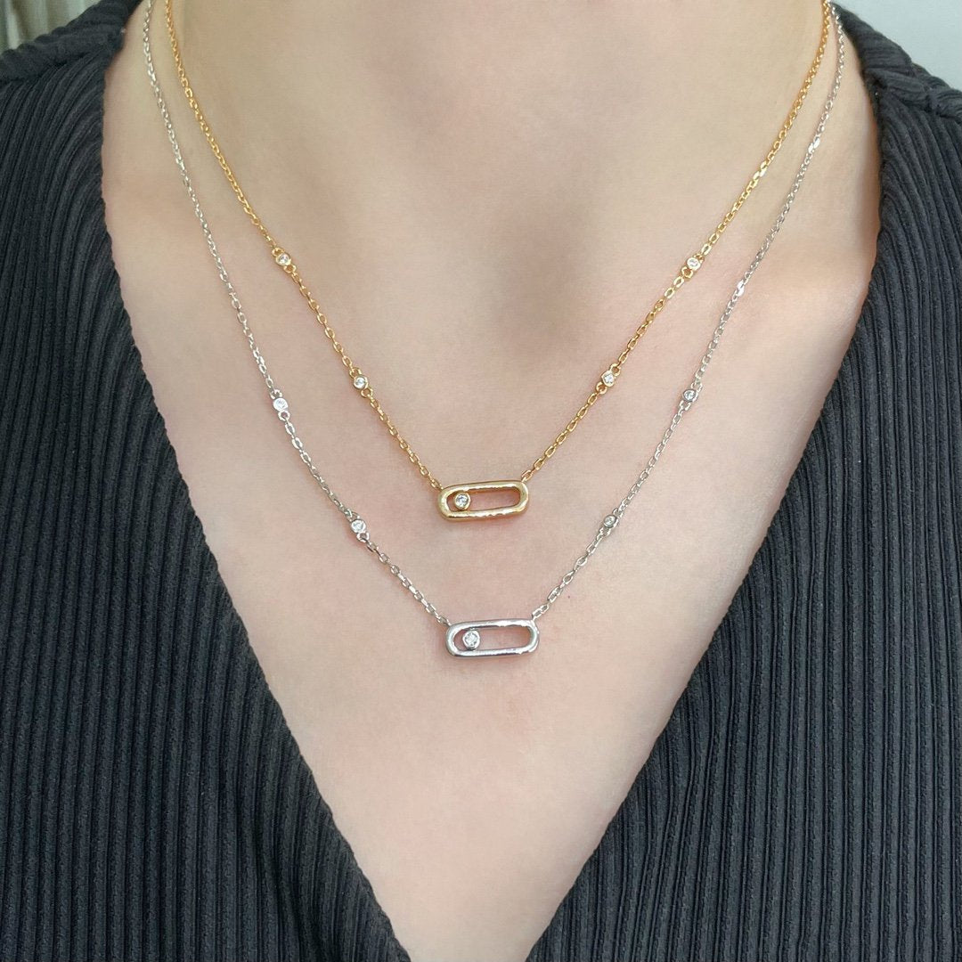 [⭐Luxery]MOVE UNO DIAMOND NECKLACE