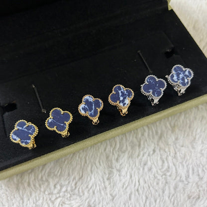 [⭐Luxery]CLOVER PIETERSITE MEDIUM STUD EARRINGS