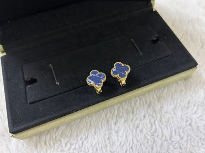 [⭐Luxery]CLOVER PIETERSITE MEDIUM STUD EARRINGS