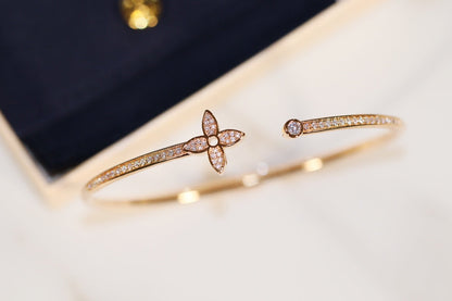 [⭐Luxery]IDYLLE GOLD OPEN BRACELET DIAMOND PAVED