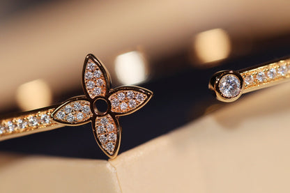 [⭐Luxery]IDYLLE GOLD OPEN BRACELET DIAMOND PAVED