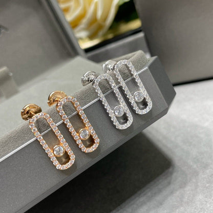 [⭐Luxery]MOVE UNO STUD DIAMOND PAVED EARRINGS