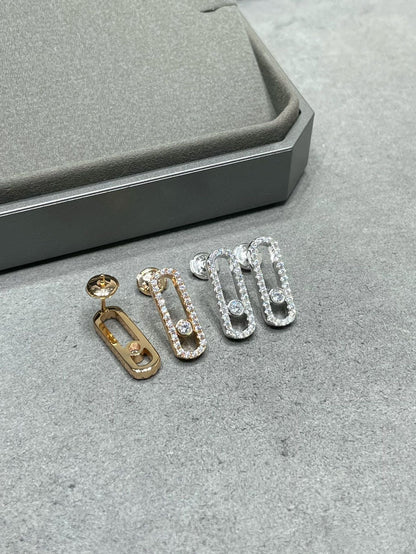 [⭐Luxery]MOVE UNO STUD DIAMOND PAVED EARRINGS