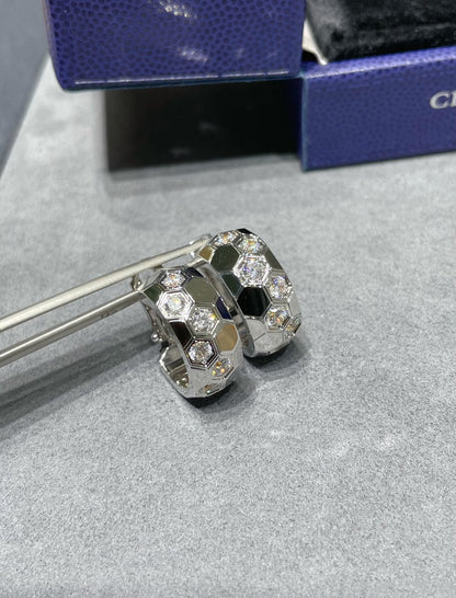 [⭐Luxery]BEE LOVE DIAMOND HOOP EARRINGS