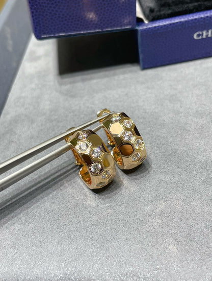 [⭐Luxery]BEE LOVE DIAMOND HOOP EARRINGS