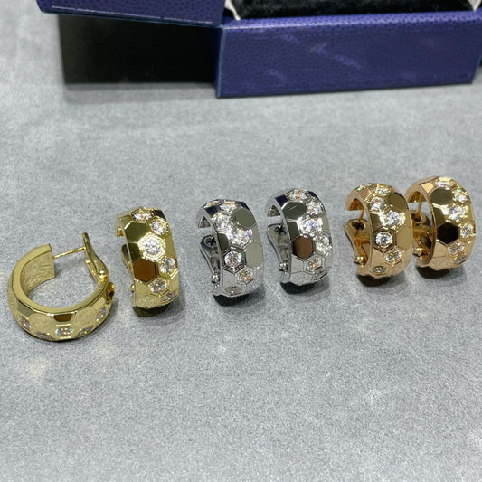 [⭐Luxery]BEE LOVE DIAMOND HOOP EARRINGS