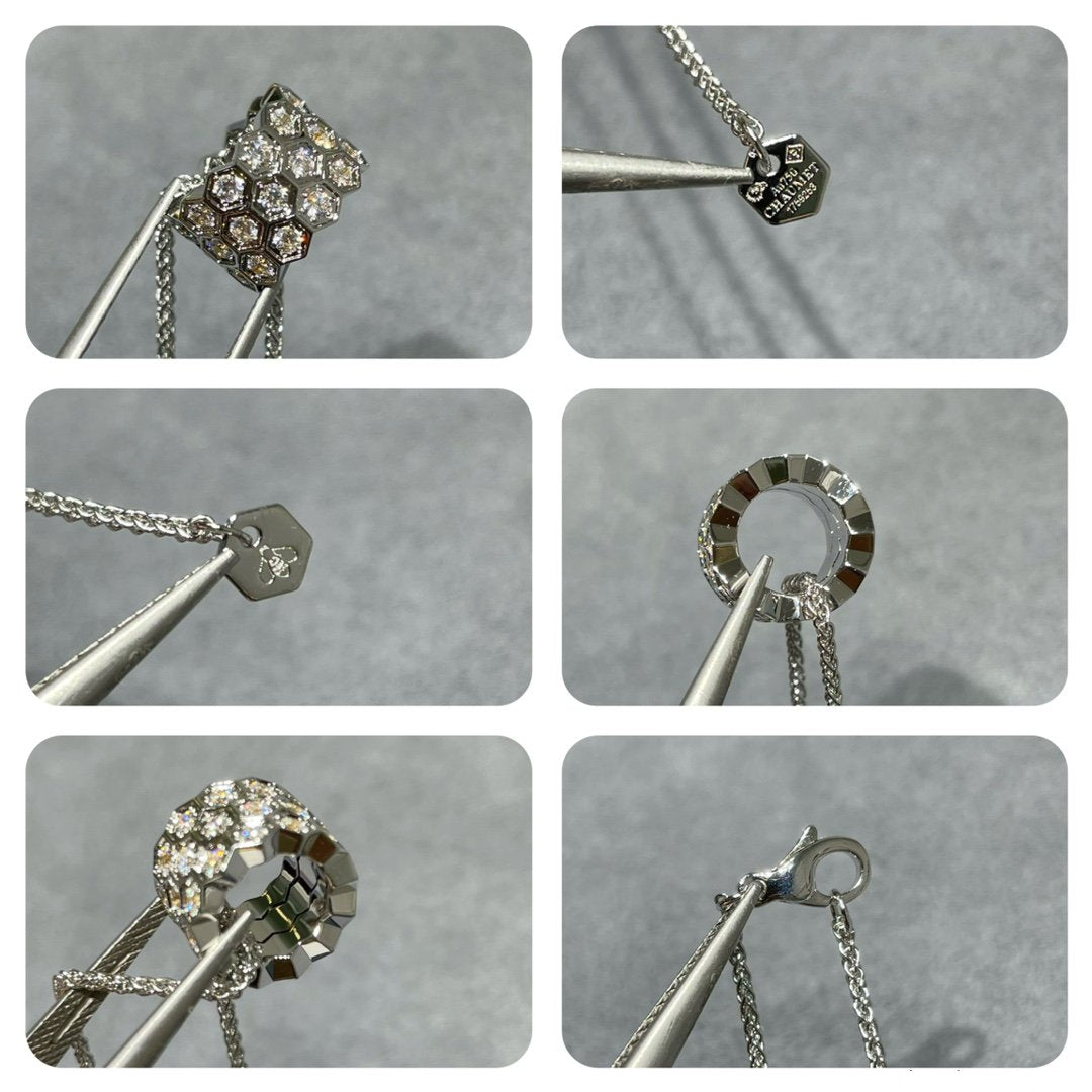 [⭐Luxery]BEE LOVE DIAMOND PAVED 3 ROW NECKLACE