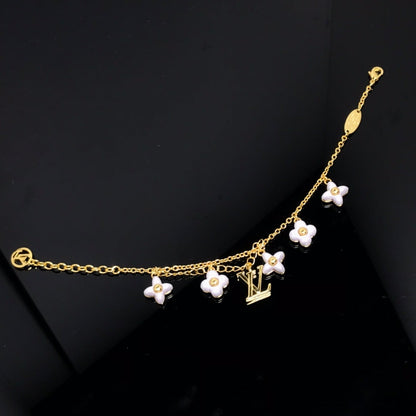 [⭐Luxery]LOGO 6 MOTIF STAR AND SUN GOLD BRACELET