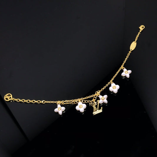 [⭐Luxery]LOGO 6 MOTIF STAR AND SUN GOLD BRACELET