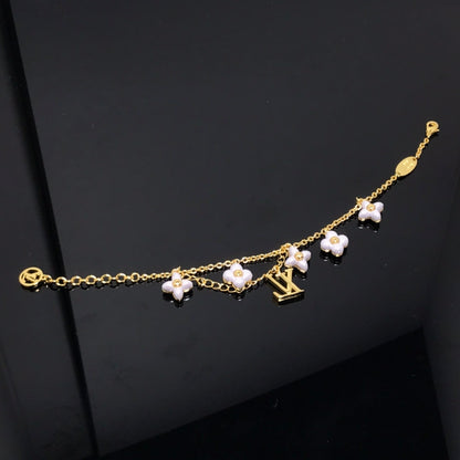 [⭐Luxery]LOGO 6 MOTIF STAR AND SUN GOLD BRACELET