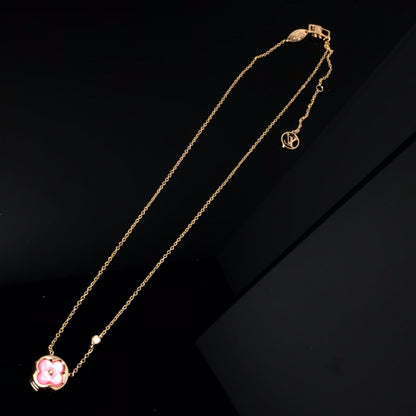 [⭐Luxery]COLOR BLOSSOM PINK MOP SUN GOLD NECKLACE