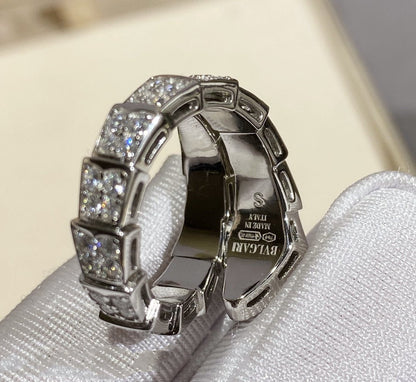 [⭐Luxery]SERPENTI RING SILVER DIAMOND PAVED