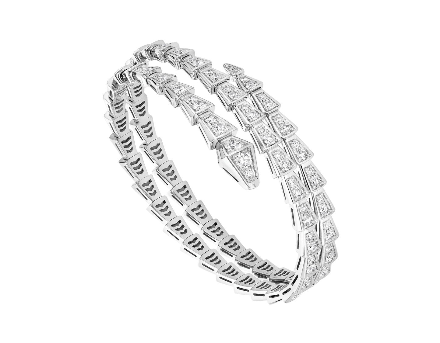 [⭐Luxery]SERPENTI BRACELET SILVER DIAMOND DOUBLE ROW