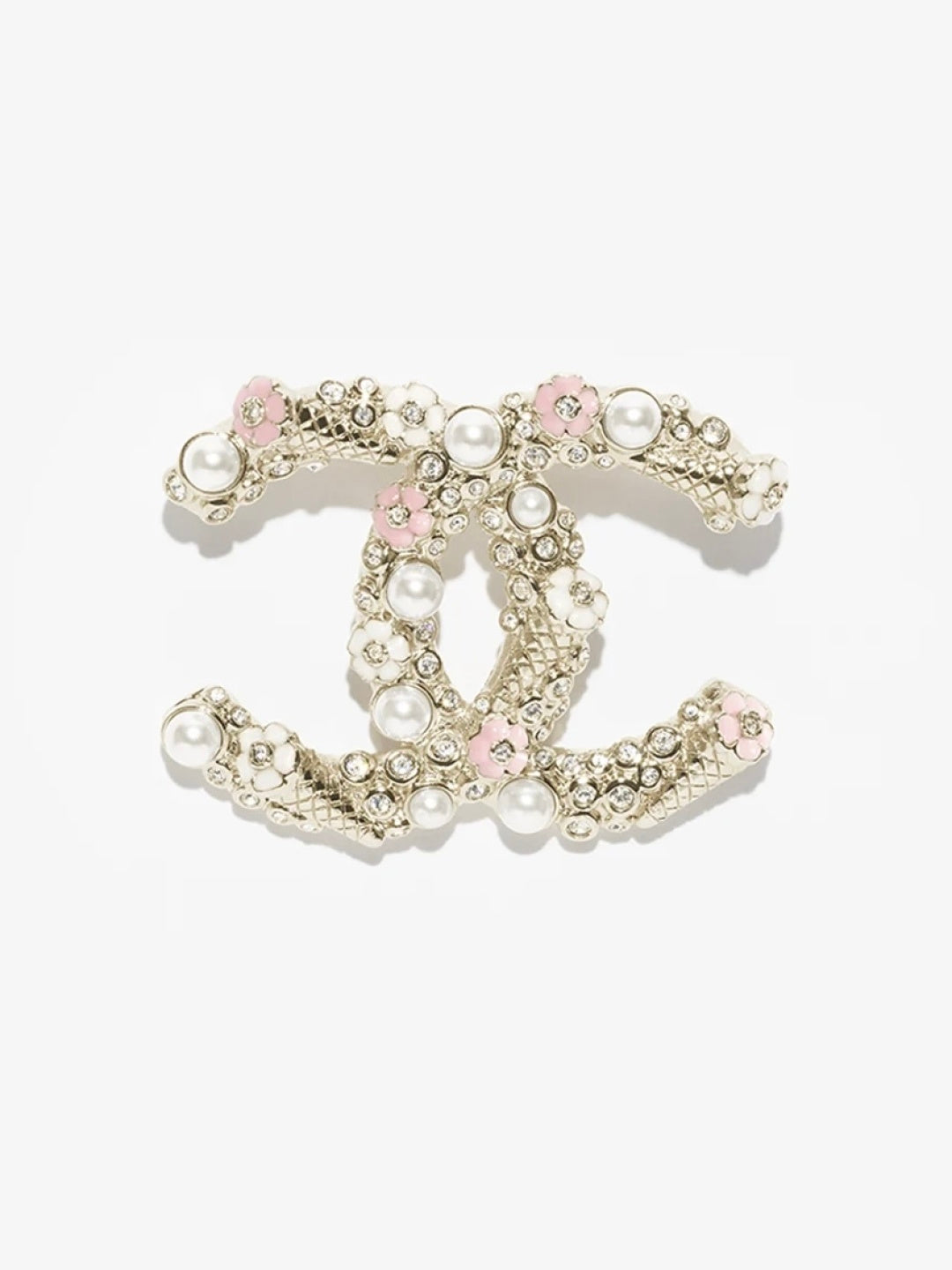 [⭐Luxery]26C Pink-White Enamel Ice Cream Cone Double C Brooch