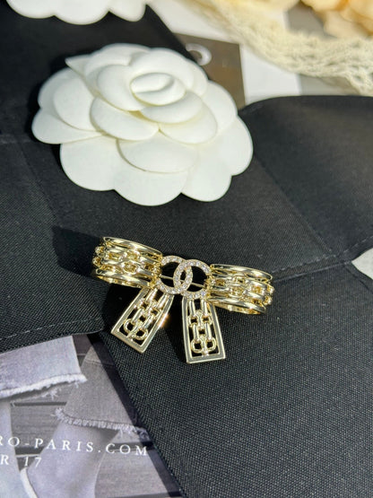 [⭐Luxery]25K Hollow Bow Brooch