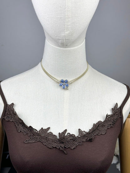 [⭐Luxery]New Blue Floral Double-Layer Necklace