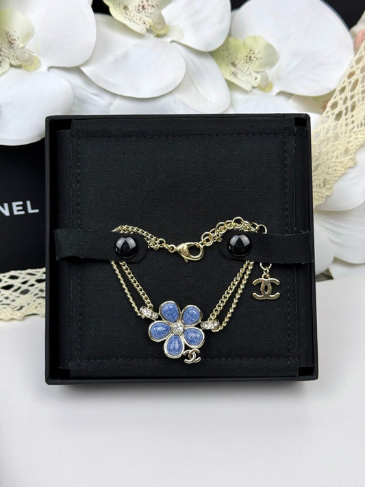 [⭐Luxery]VOLTE New Blue Floral Double-Layer Bracelet