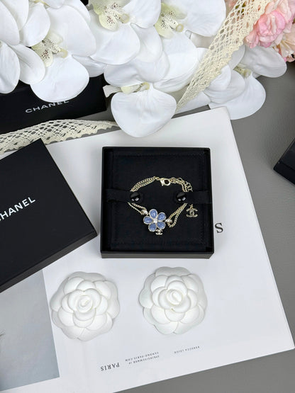 [⭐Luxery]VOLTE New Blue Floral Double-Layer Bracelet