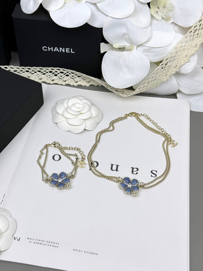 [⭐Luxery]VOLTE New Blue Floral Double-Layer Bracelet