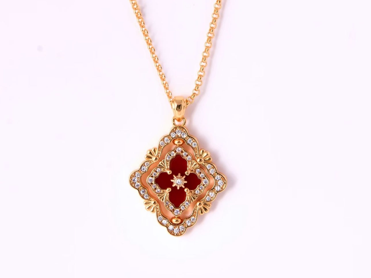[⭐Luxery] B.C.L ENAMEL ROTATING SINGLE-DIAMOND NECKLACE（Various colors）