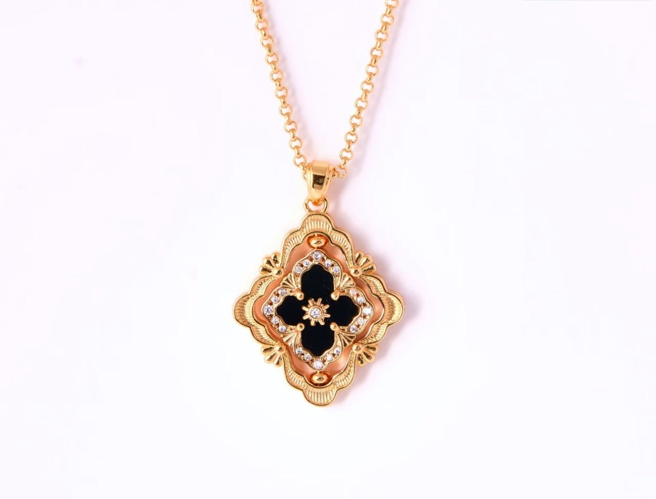 [⭐Luxery] B.C.L ENAMEL ROTATING SINGLE-DIAMOND NECKLACE（Various colors）