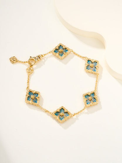 [⭐Luxery]B.C.L ENAMELED Five-Flower Bracelet（Various Colors)