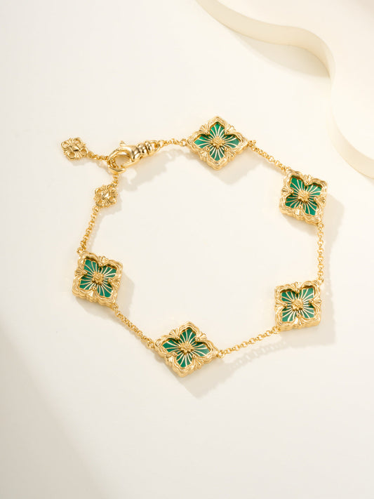 [⭐Luxery]B.C.L ENAMELED Five-Flower Bracelet（Various Colors)