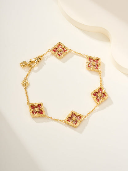 [⭐Luxery]B.C.L ENAMELED Five-Flower Bracelet（Various Colors)