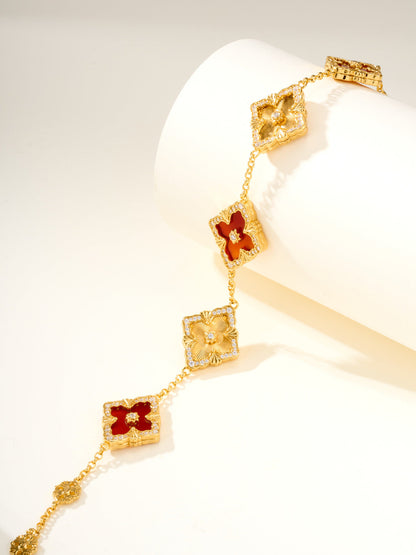 [⭐Luxery]B.C.L ENAMELED Five-Flower Bracelet（Various Colors) BIG SIZE