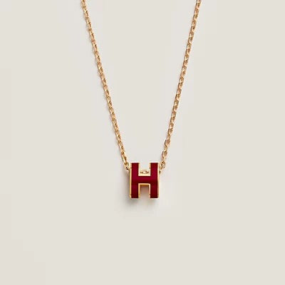 [⭐Luxery]HM CLIC RED ENAMEL GOLD NECKLACE