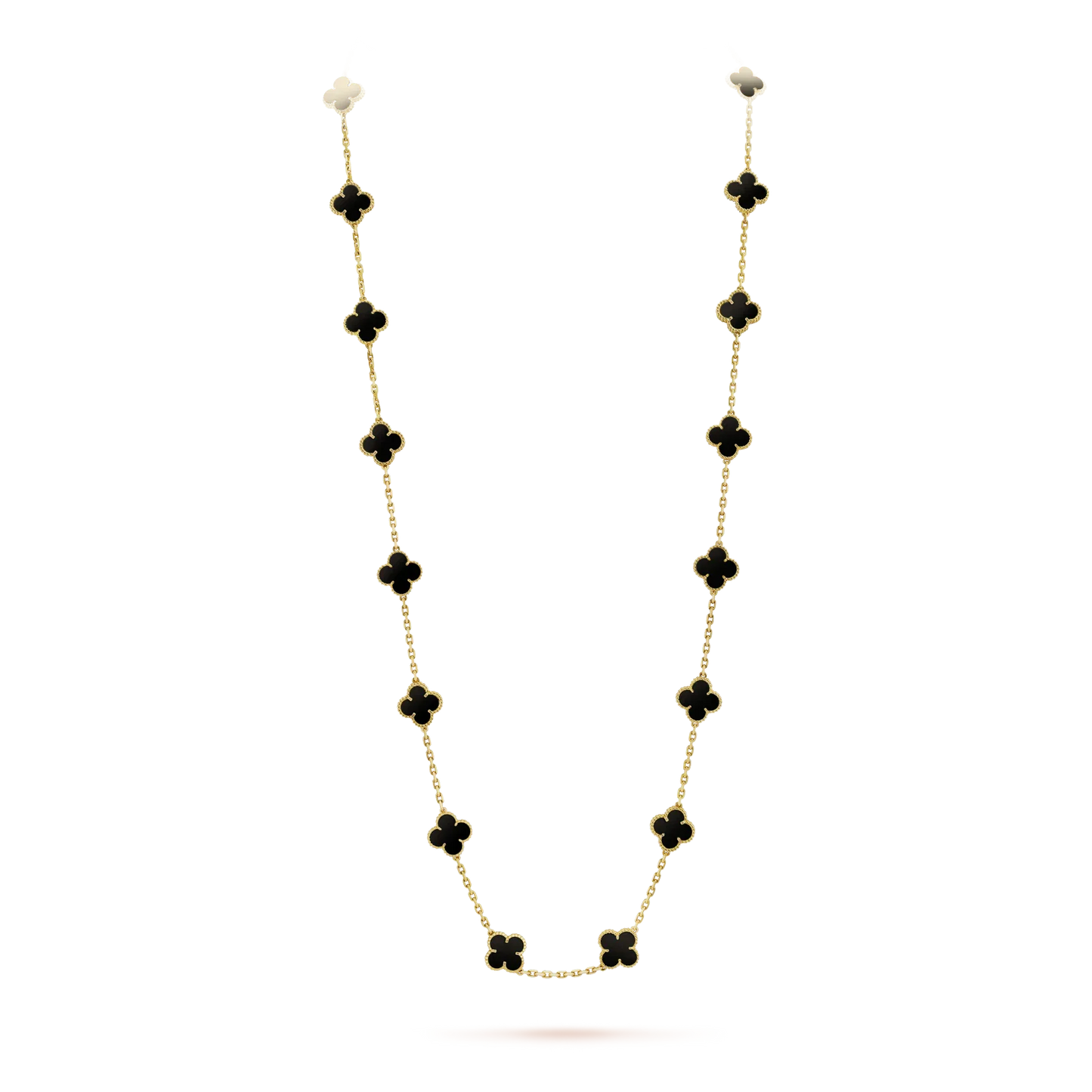 [⭐Luxery]CLOVER 20 MOTIFS ONYX NECKLACE