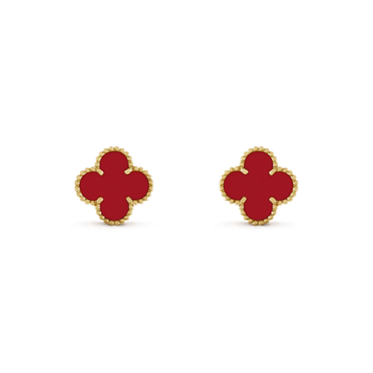 [⭐Luxery]CLOVER MINI 9.5MM CARNELIAN EARRINGS