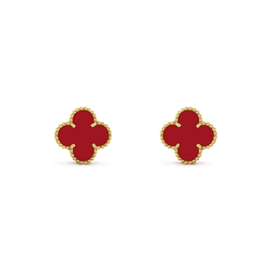 [⭐Luxery]CLOVER MINI 9.5MM CARNELIAN EARRINGS