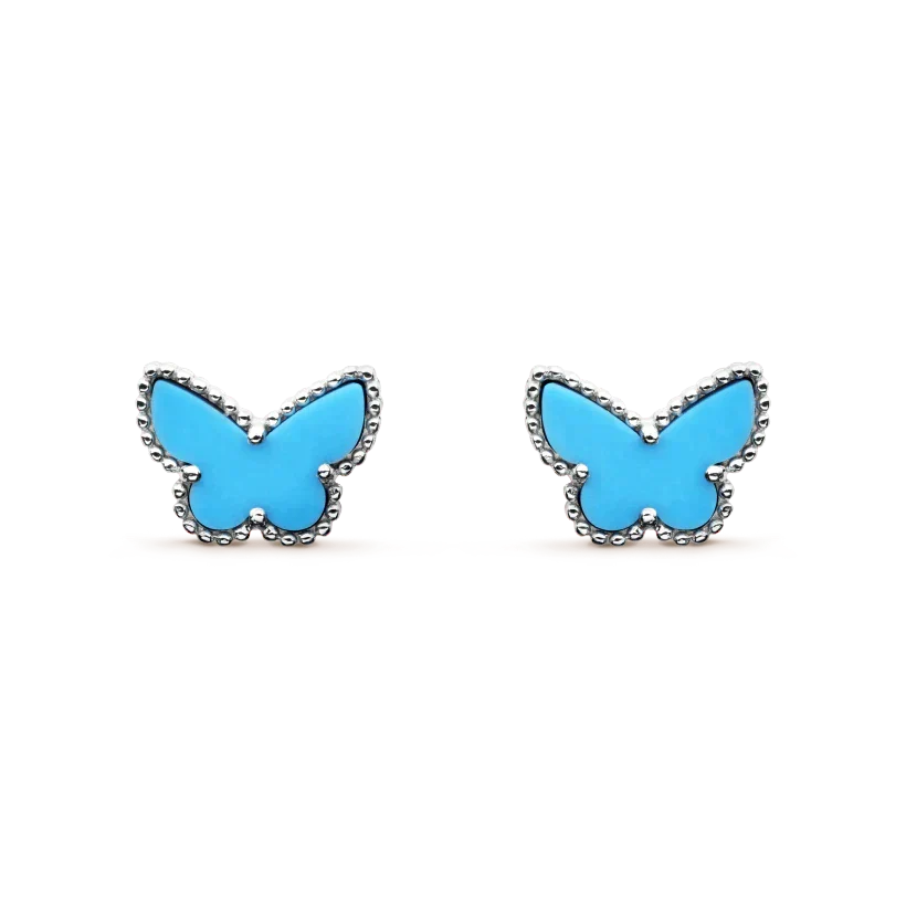 [⭐Luxery]BUTTERFLY TURQUOISE EARRINGS SILVER