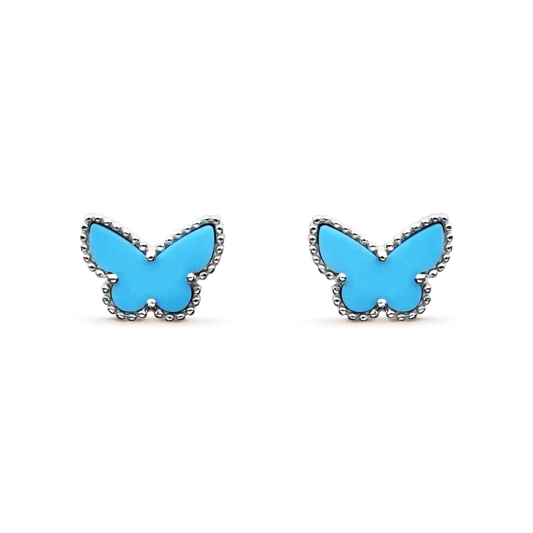 [⭐Luxery]BUTTERFLY TURQUOISE EARRINGS SILVER