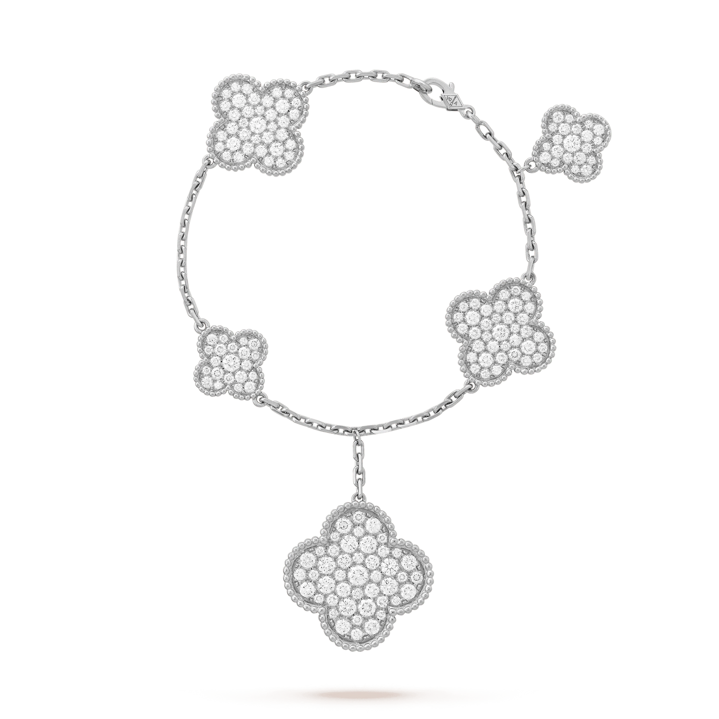 [⭐Luxery]CLOVER 6 MOTIFS SILVER DIAMOND BRACELET