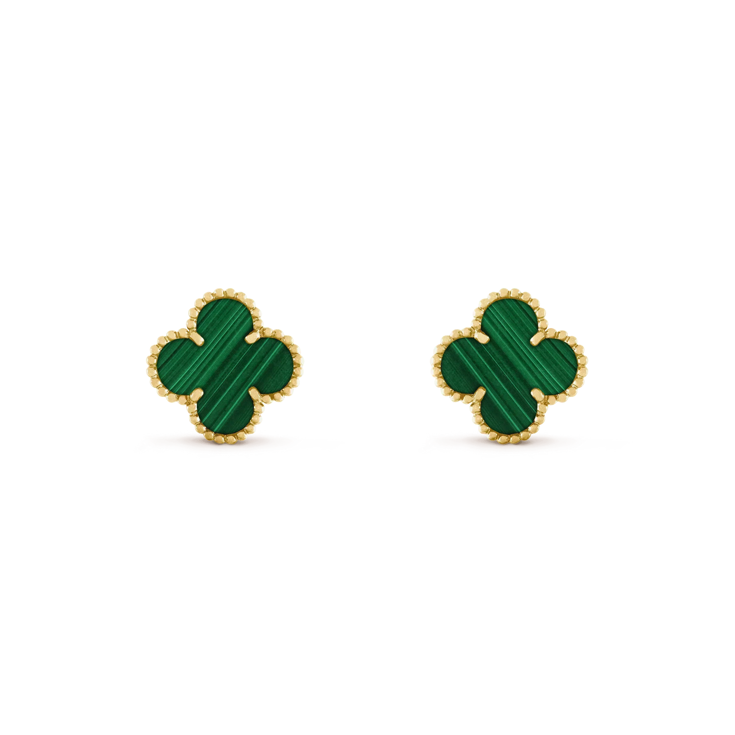 [⭐Luxery]CLOVER MEDIUM 1 MOTIFS MALACHITE  EARRINGS