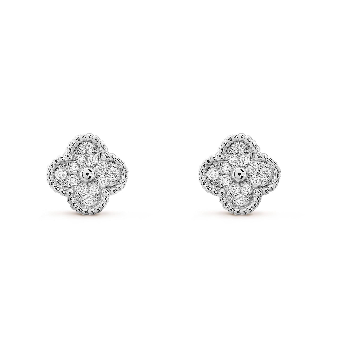 [⭐Luxery]CLOVER MINI DIAMOND STUD EARRINGS