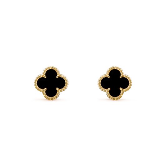 [⭐Luxery]CLOVER MINI 9.5MM BLACK MOP EARRINGS