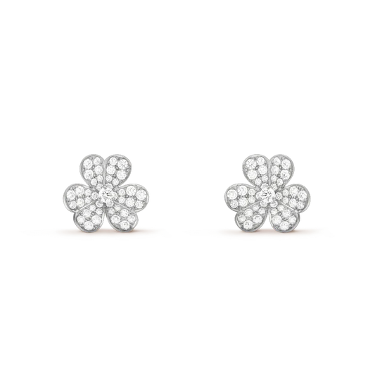 [⭐Luxery]CLOVER COMOS DIAMOND EARRINGS SILVER