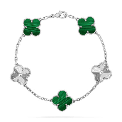 [⭐Luxery] CLOVER 5 MOTIF MALACHITE BRACELET COLLECTION