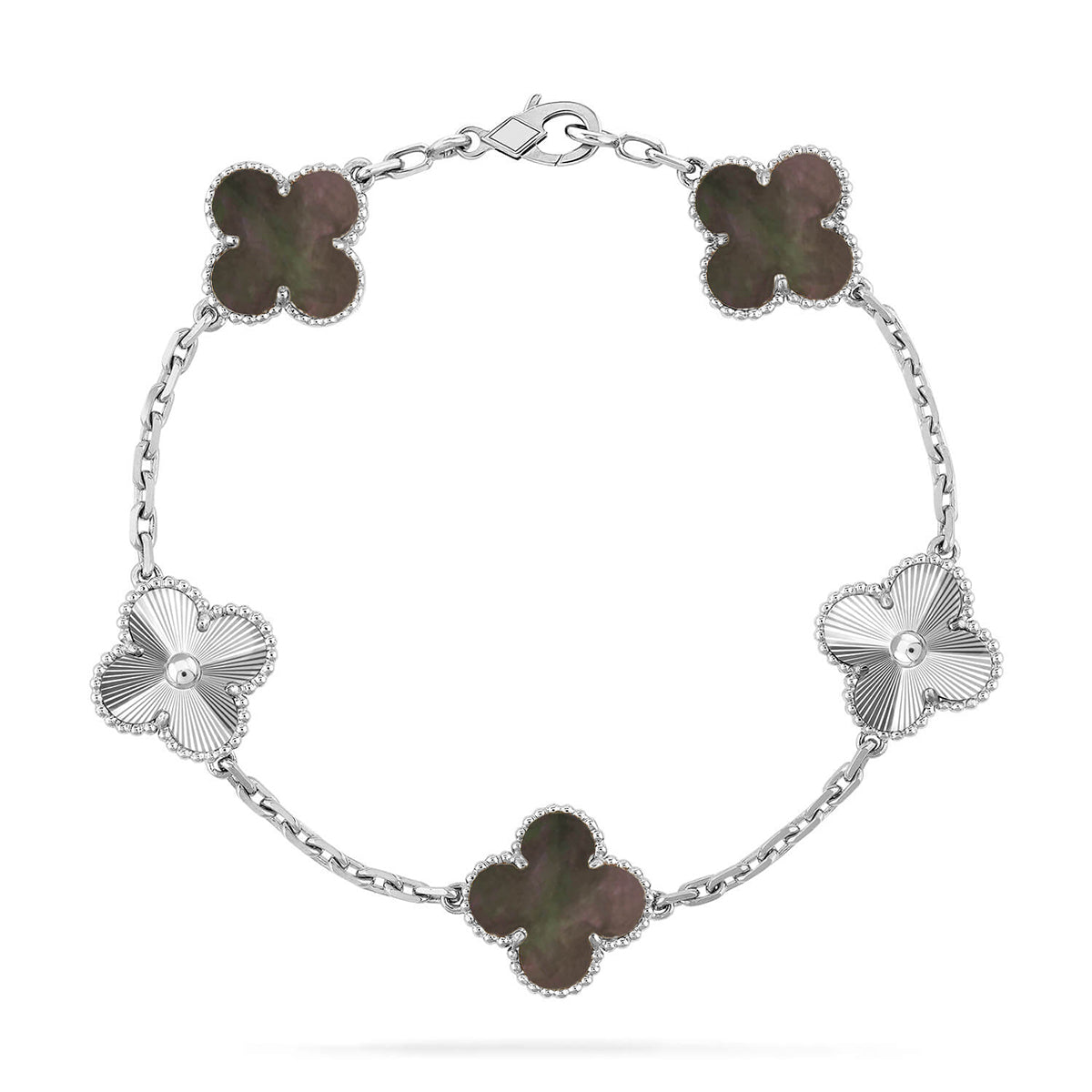 [⭐Luxery] CLOVER 5 MOTIF GRAY MOP BRACELET COLLECTION