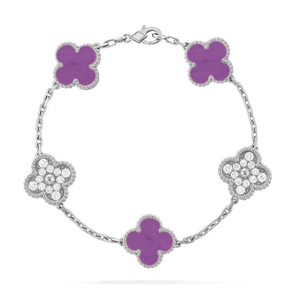 [⭐Luxery] CLOVER 5 MOTIF VIOLET BRACELET COLLECTION
