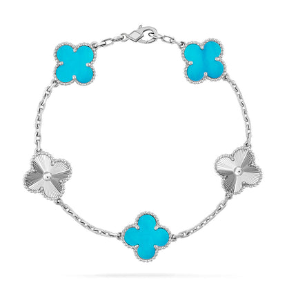 [⭐Luxery] CLOVER 5 MOTIF TURQUOISE BRACELET COLLECTION