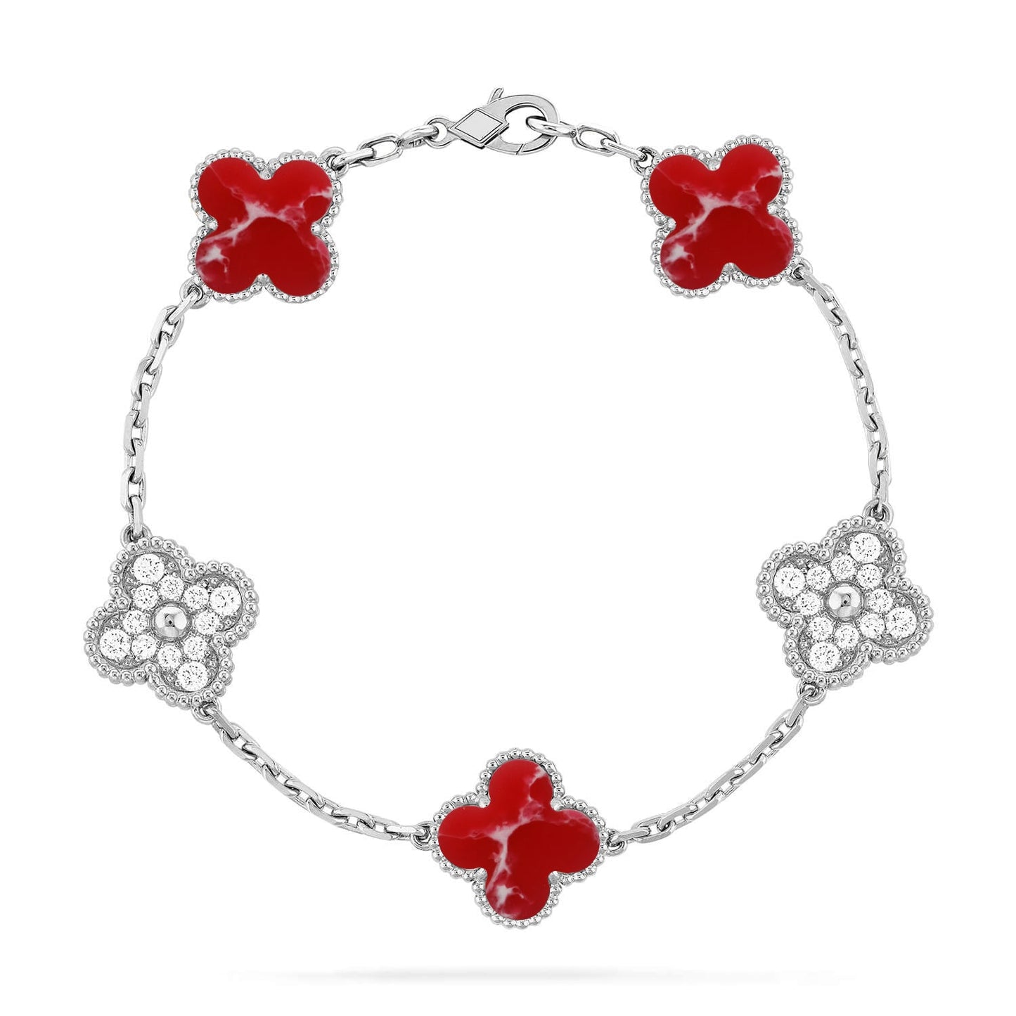 [⭐Luxery]CLOVER 5 MOTIF RED PATTERN BRACELET COLLECTION
