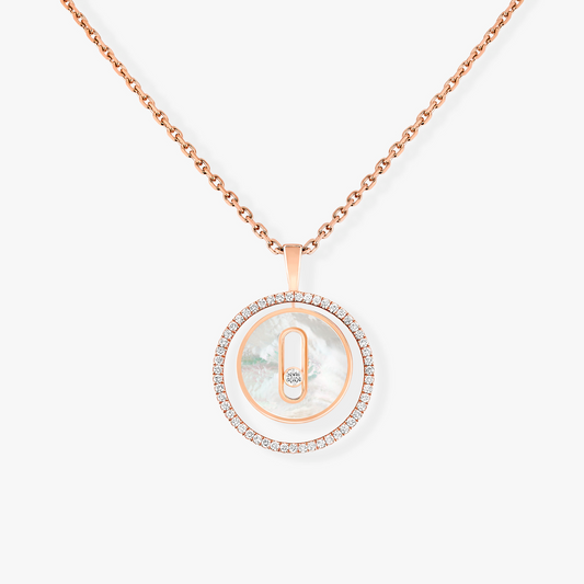 [⭐Luxery]Demo MOVE 1 DIAMOND WHITE MOTHER OF PEARL PINK GOLD DIAMOND NECKLACE