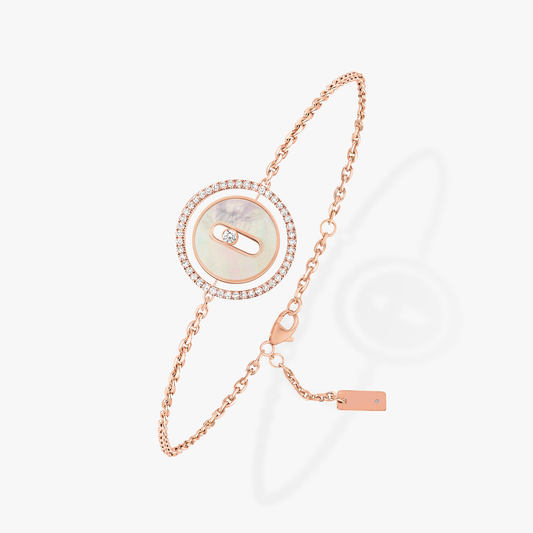 [⭐Luxery]Demo MOVE WHITE MOTHER OF PEARL PINK GOLD DIAMOND BRACELET