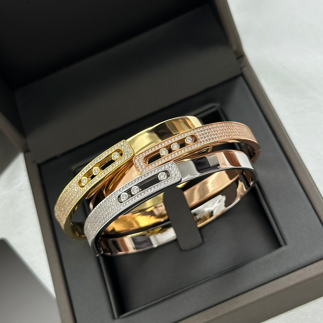 [⭐Luxery]Move Noa Rose Gold Pavé Diamond Bangle Bracelet